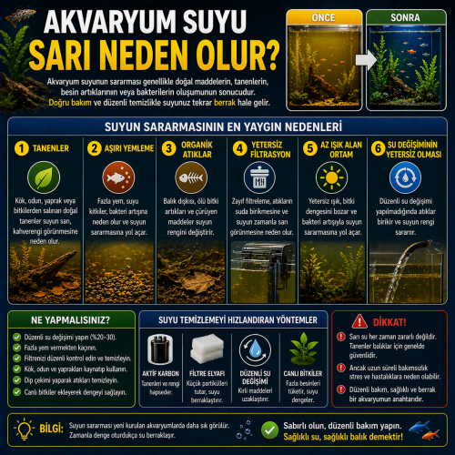Akvaryum Suyu Sarı Neden Olur?